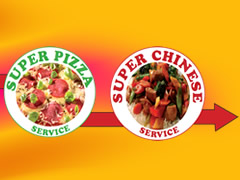 Super China and Pizza Service Logo